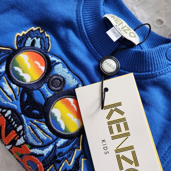 Kenzo Kids Blue Tiger Sweatshirt - Picture 6 of 6